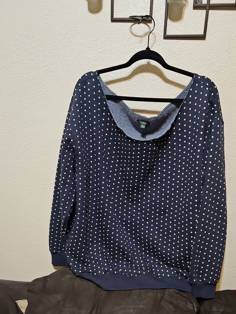 wild fable Navy with White Polka Dot Scoop Neck Sweater